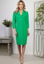 Rochie verde cu guler