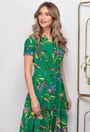Rochie verde cu imprimeu colorat