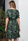 Rochie verde cu imprimeu geometric