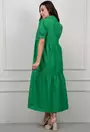 Rochie verde cu nasturi si volane late