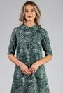 Rochie verde din bumbac organic cu imprimeu floral