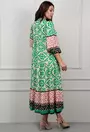Rochie verde multicolora