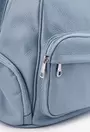 Rucsac dama bleu din piele cu buzunare