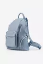 Rucsac dama bleu din piele cu buzunare