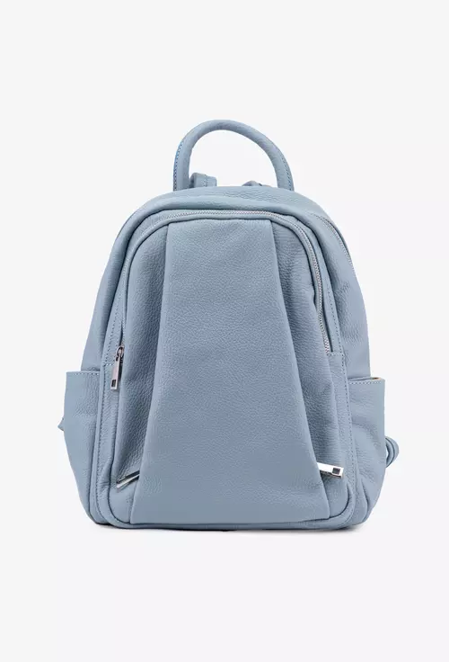 Rucsac dama bleu din piele naturala