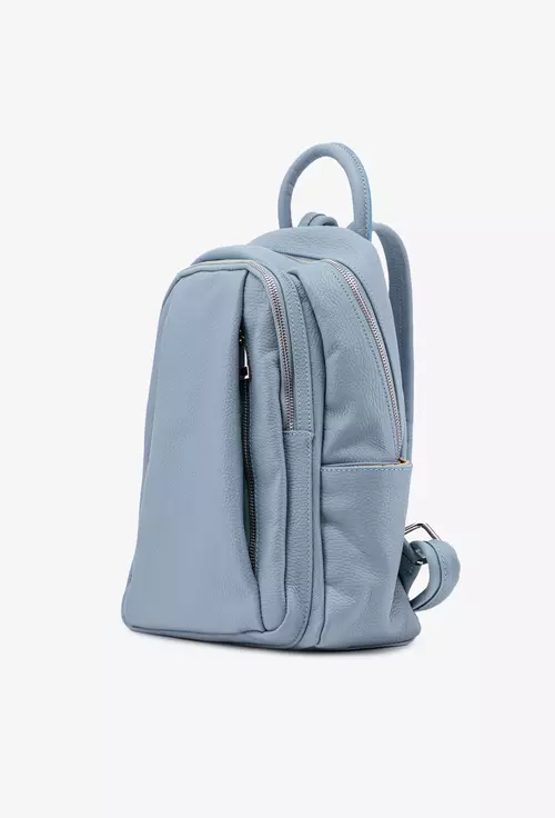 Rucsac dama bleu din piele naturala
