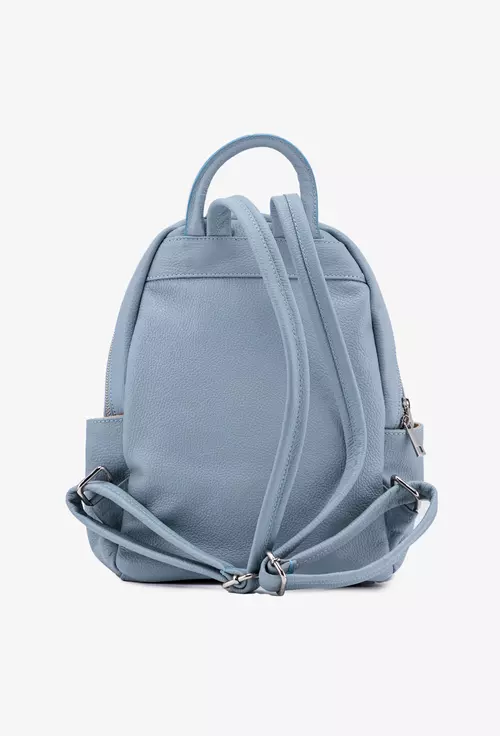 Rucsac dama bleu din piele naturala