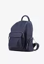 Rucsac dama bleumarin din piele cu buzunare