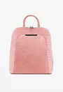 Rucsac dama elegant roz pudra din piele croco