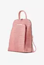 Rucsac dama elegant roz pudra din piele croco