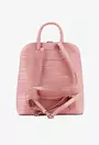 Rucsac dama elegant roz pudra din piele croco