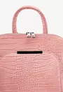 Rucsac dama elegant roz pudra din piele croco