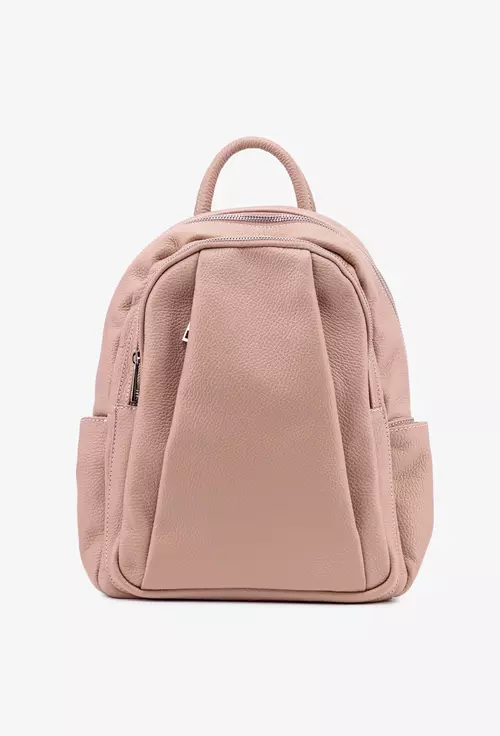Rucsac dama roz pudra din piele naturala