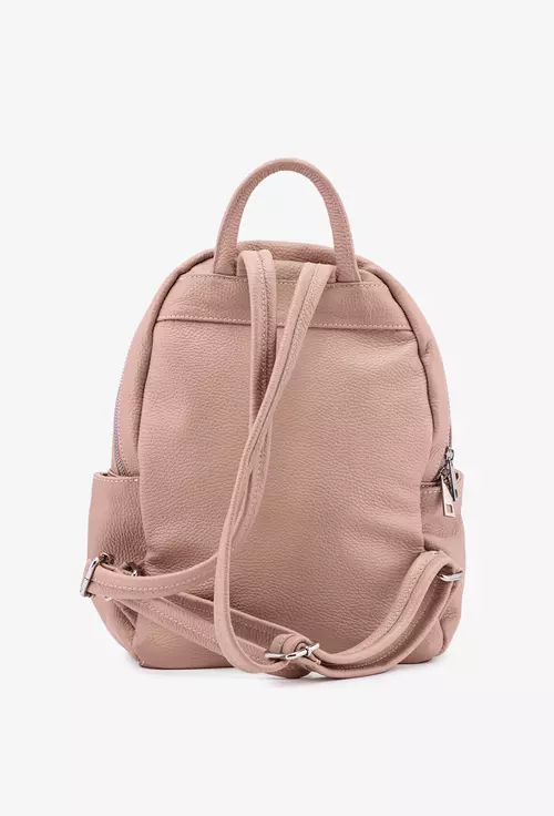 Rucsac dama roz pudra din piele naturala