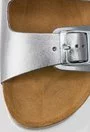 Sandale argintiu metalizat din piele naturala Hanna