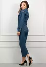 Salopeta denim cu fermoar