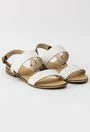 Sandale alb cu maro din piele naturala Clarisse