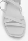 Sandale albe din piele naturala