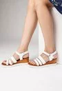 Sandale albe din piele naturala Lorys