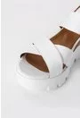 Sandale albe din piele naturala Tania