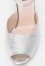 Sandale argintii din piele naturala Cinderella