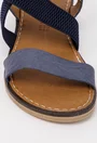 Sandale bleumarin din piele cu barete elastice