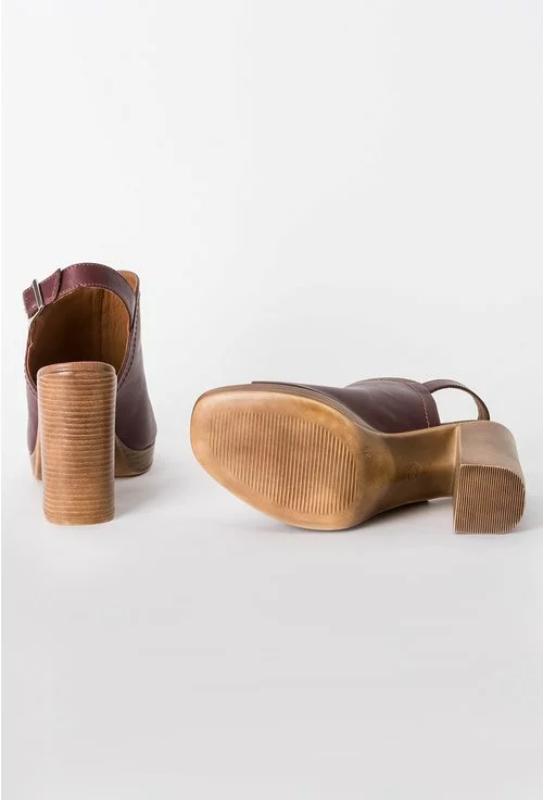 Sandale bordo din piele naturala Xena