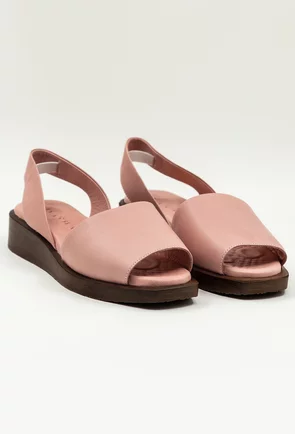 Sandale casual roz pal din piele naturala box