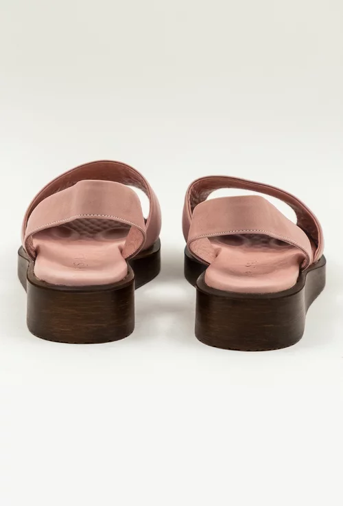 Sandale casual roz pal din piele naturala box