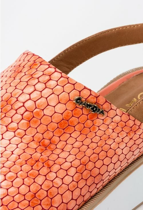 Sandale portocaliu cu maro din piele naturala Camille