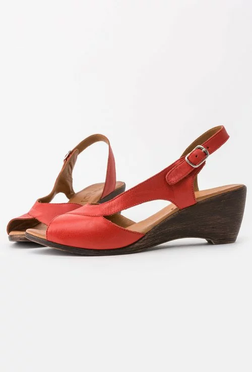 Sandale roșii din piele naturala Marisol