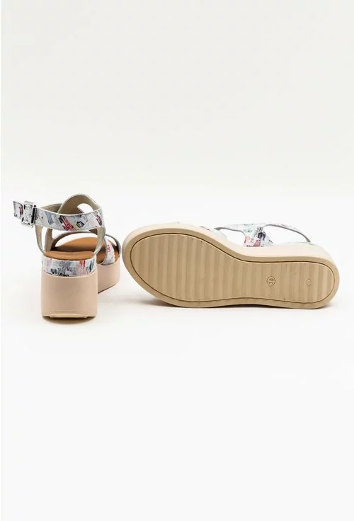 Sandale cu talpa ortopedica cu design colorat din piele naturala