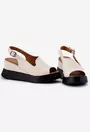 Sandale dama confectionate din piele bej