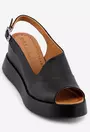 Sandale dama confectionate din piele neagra