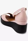 Sandale dama roz din piele cu platforma