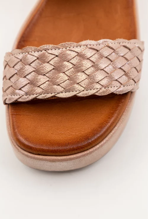 Sandale din piele cu platforma cu barete impletite