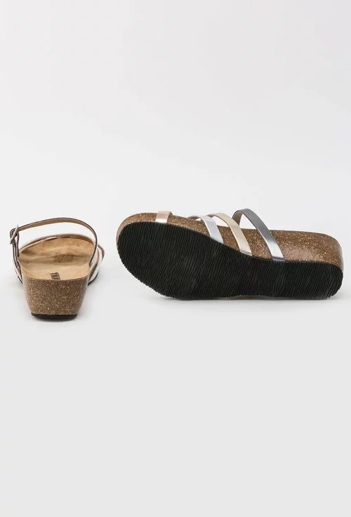 Sandale din piele naturala cu barete colorate Cleo