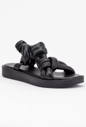 Sandale din piele naturala neagra