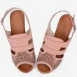 Sandale roz din piele naturala Shena