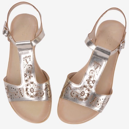 Sandale aurii din piele naturala Simbad