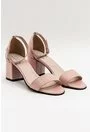 Sandale elegante roz din piele naturala