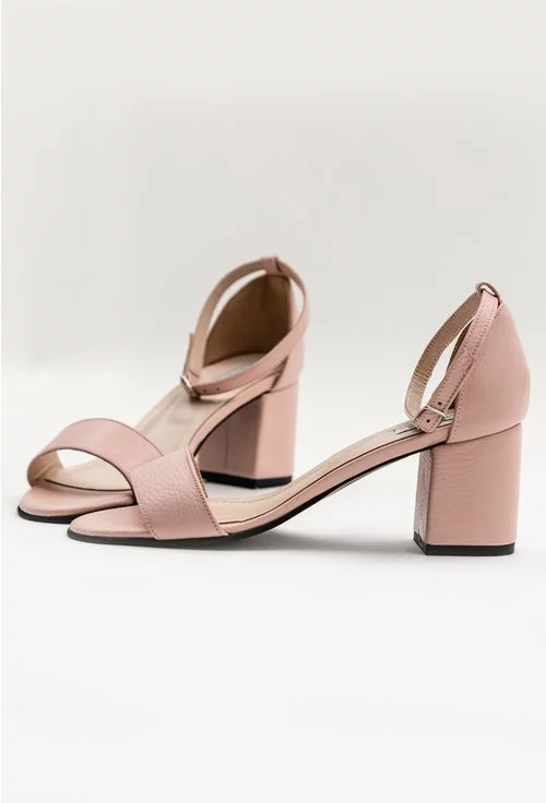 Sandale elegante roz din piele naturala