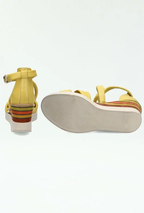 Sandale galbene cu talpa ortopedica
