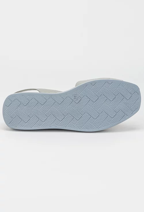 Sandale gri albastrui din piele cu platforma