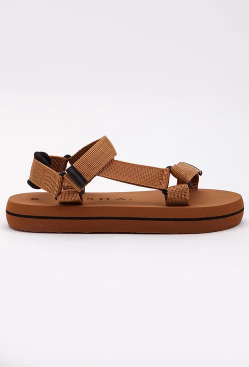 Sandale in nuanta maro din material textil