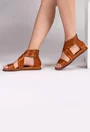 Sandale inalte din piele naturala nuanta maro