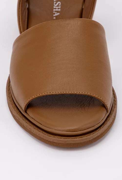Sandale maro confectionate din piele naturala box