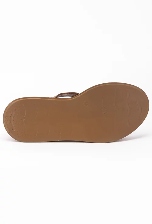 Sandale maro cu platforma realizate din piele