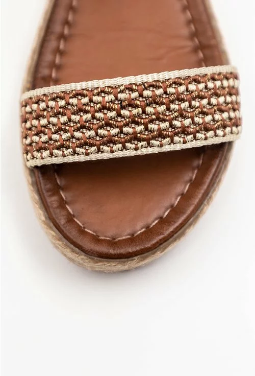 Sandale maro din piele naturala cu bareta tip curea