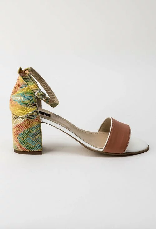Sandale multicolore din piele naturala Camora